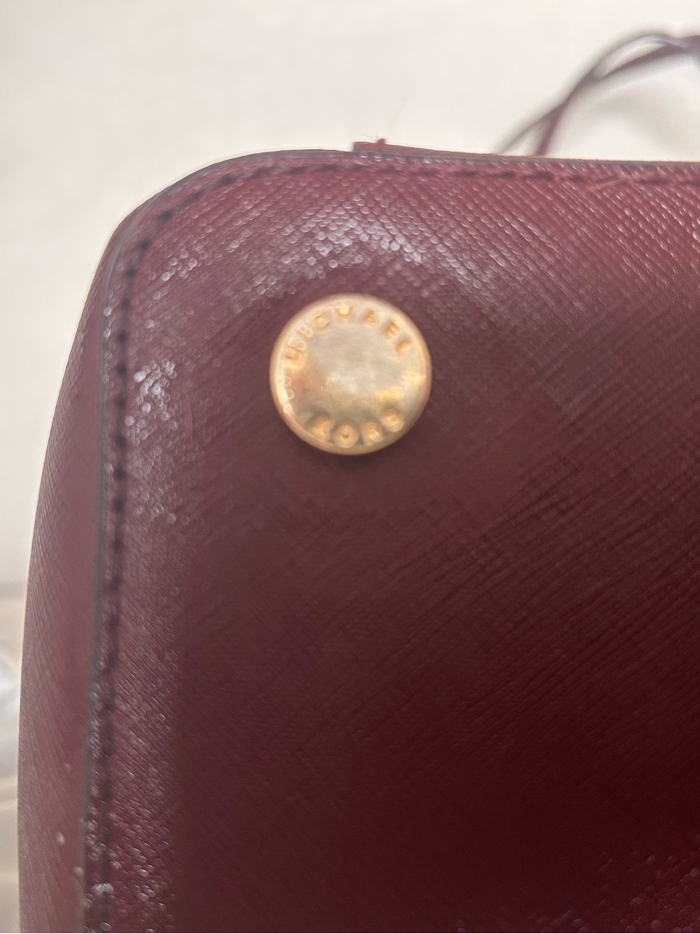 Michael Kors Jet Set Large Saffiano Leather Top Zip Tote Oxblood Burgundy - Picture 6 of 9